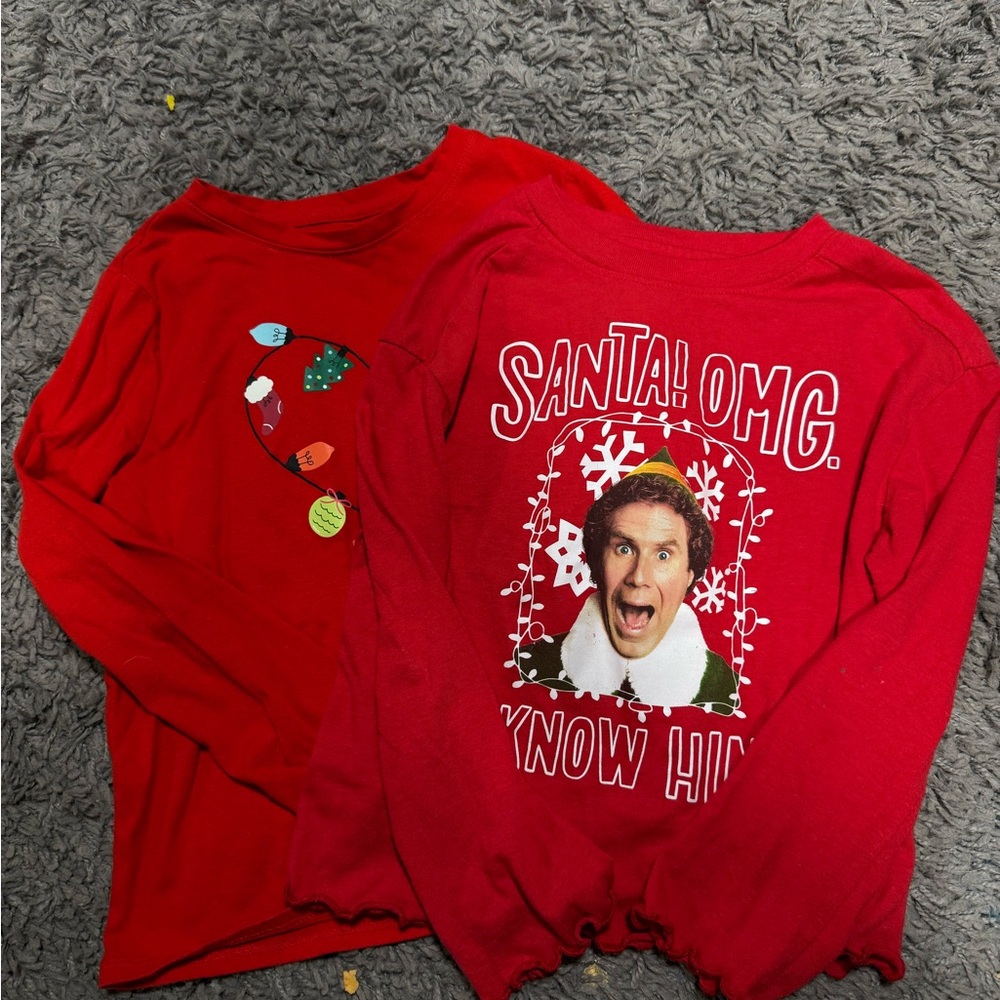 Girls Christmas Long Sleeve T Bundle 6/7